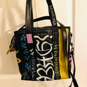Balenciaga XS Graffiti Bazar Shopper Tote
